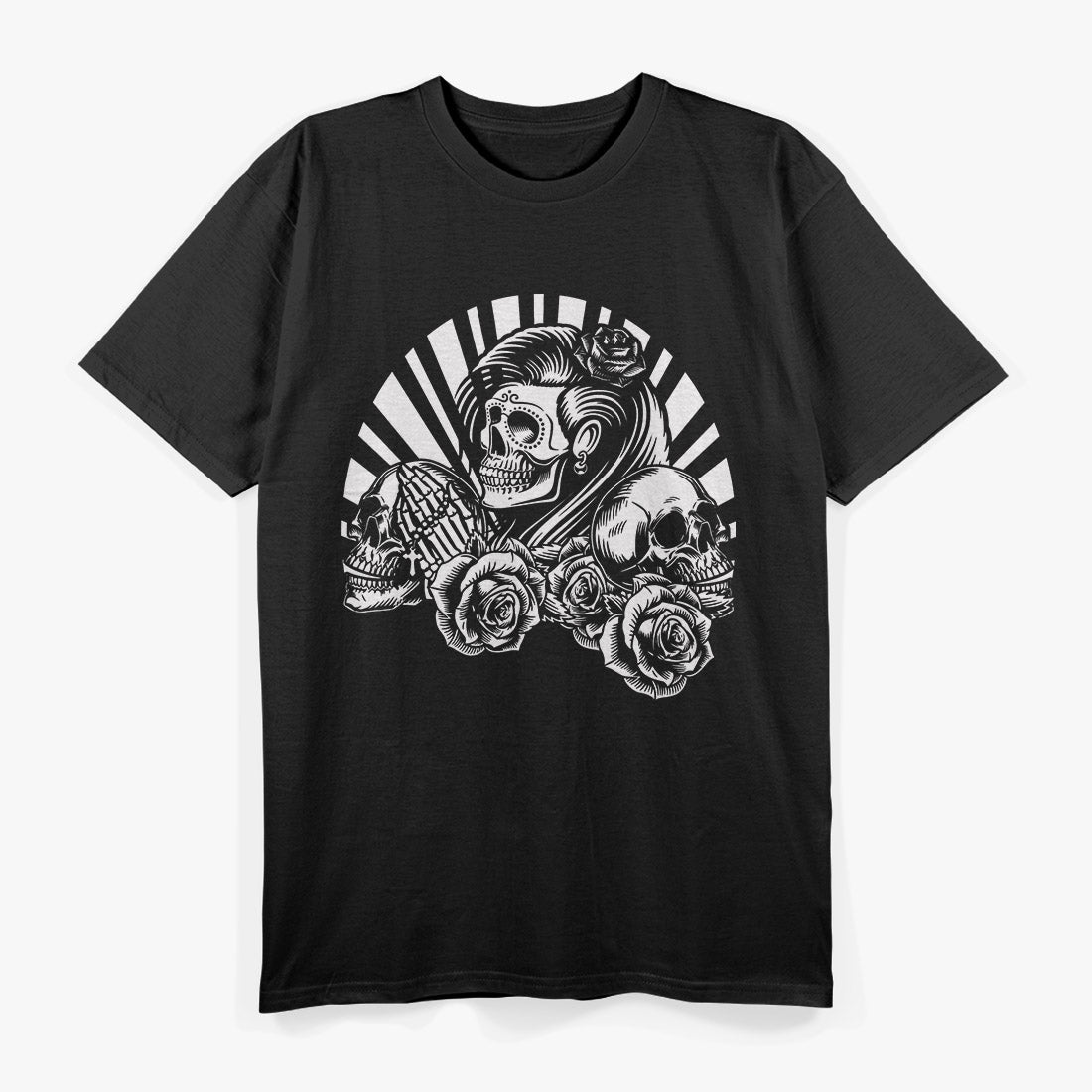 Santa Muerte Sugar Skull – Mexican Sacred Art Love T-Shirt