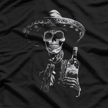 Day of the Dead – Skeleton Drinking Tequila T-Shirt