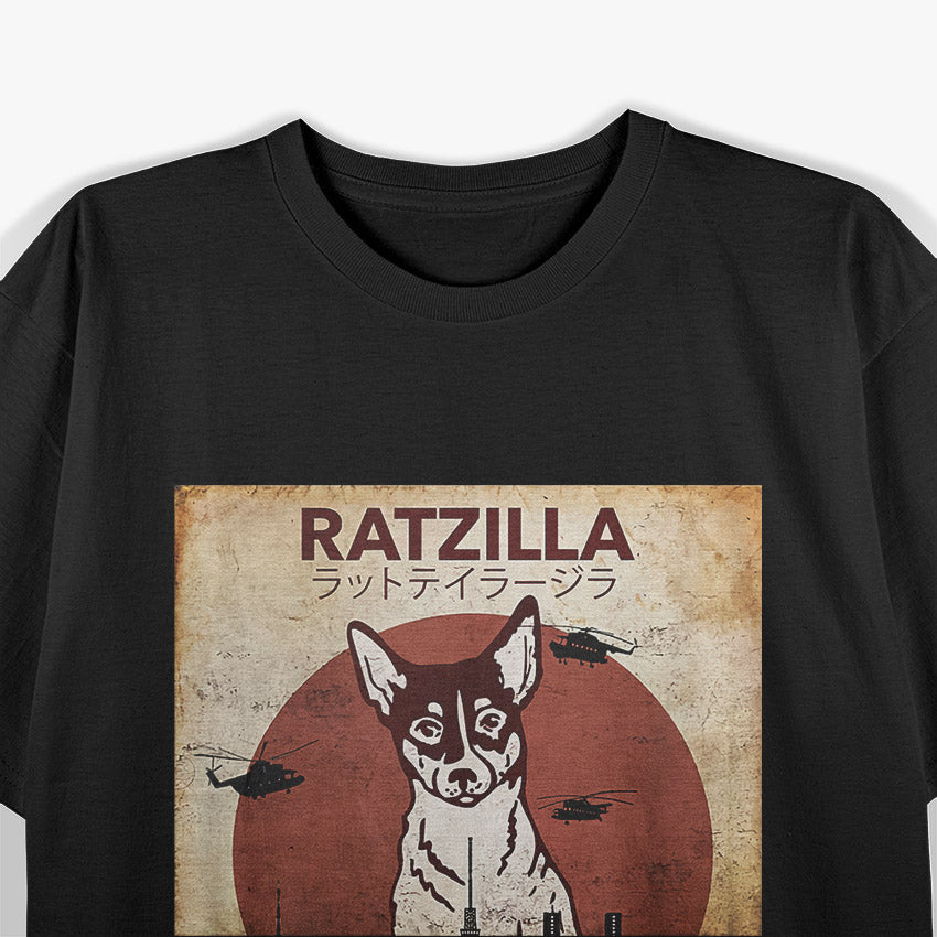 Ratzilla The Rat Terrier Monster Funny Dog T-Shirt