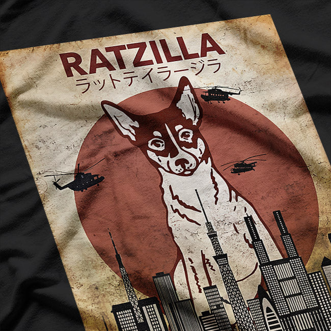 Ratzilla The Rat Terrier Monster Funny Dog T-Shirt