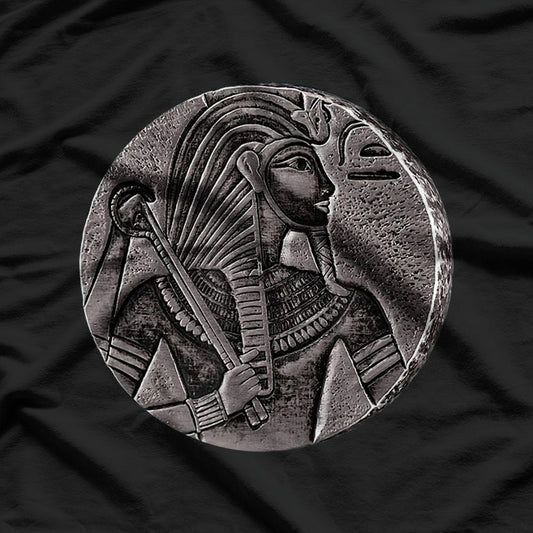 Vintage Egyptian Pharaoh Black Coin King Ancient History Art T-Shirt