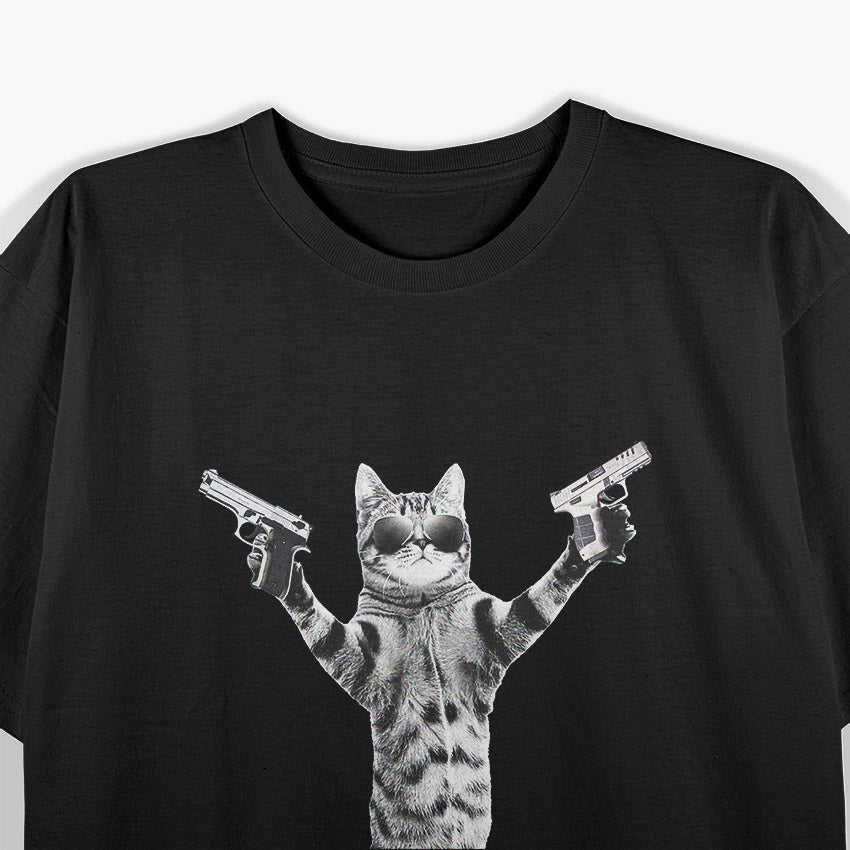 Cat with Gun: Fiercely Cute T-Shirt