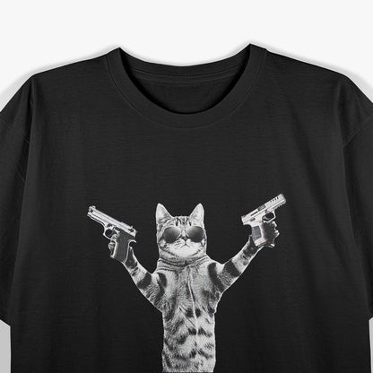 Cat with Gun: Fiercely Cute T-Shirt