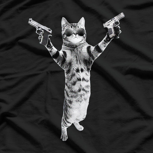 Cat with Gun: Fiercely Cute T-Shirt