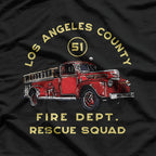 Truck Side 51 – Emergency Squad L.A. Fire Dept T-Shirt