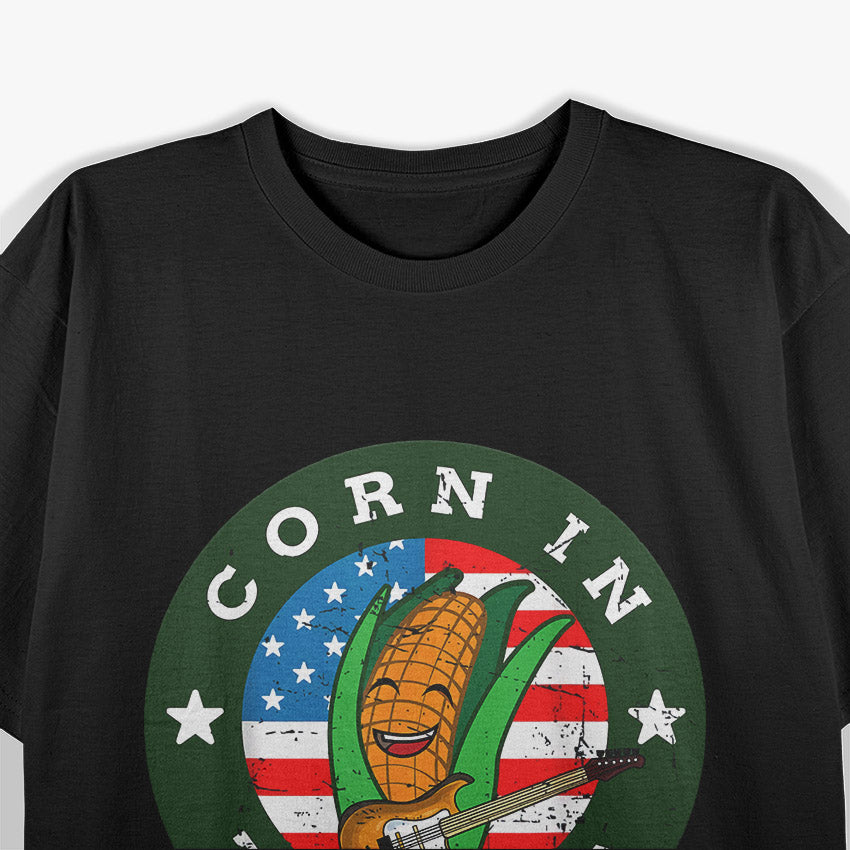 Vintage Corn Pun – American Flag Corncob Funny Joke T-Shirt