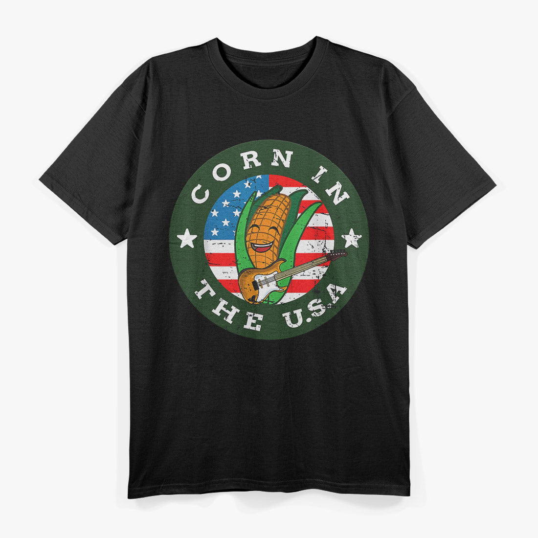 Vintage Corn Pun – American Flag Corncob Funny Joke T-Shirt