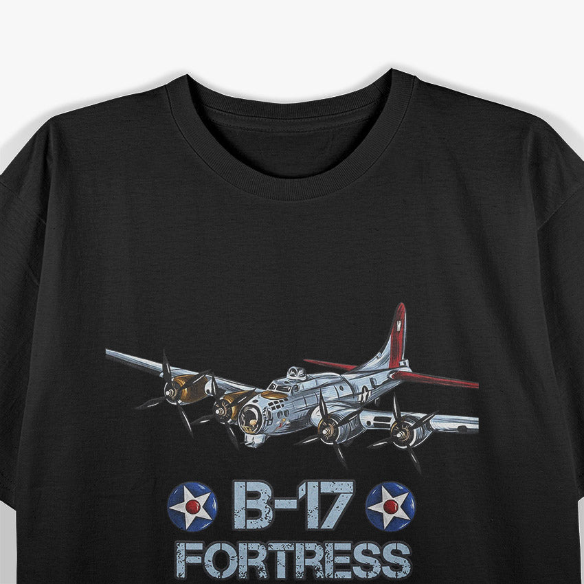 WW2 Aviation B-17 Bomber Military Pilot Veteran T-Shirt
