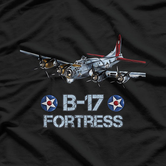 WW2 Aviation B-17 Bomber Military Pilot Veteran T-Shirt