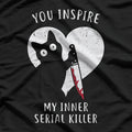 You Inspire My Inner Chaos Funny Mischievous Cat Lover Meme T-Shirt