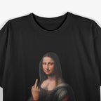 Mona Lisa Middle Finger Funny Classic Art Parody Statement T-Shirt
