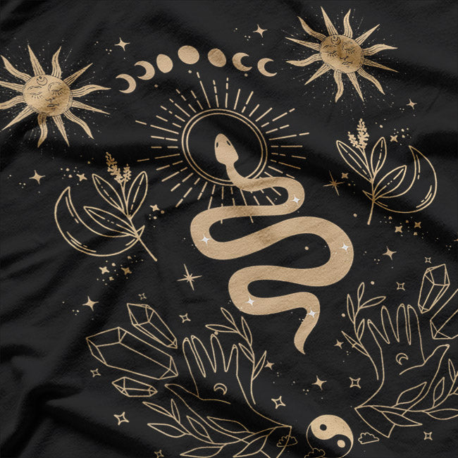 Dark Academia Tarot Card Snake Mystical Gothic T-Shirt