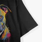 Vibrant Amstaff Lovers – Unique Dog Face Graphic T-Shirt