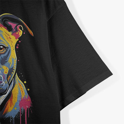 Vibrant Amstaff Lovers – Unique Dog Face Graphic T-Shirt