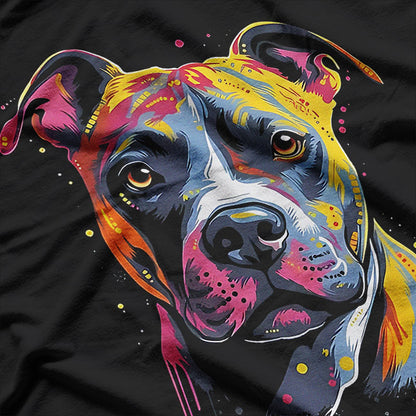 Vibrant Amstaff Lovers – Unique Dog Face Graphic T-Shirt