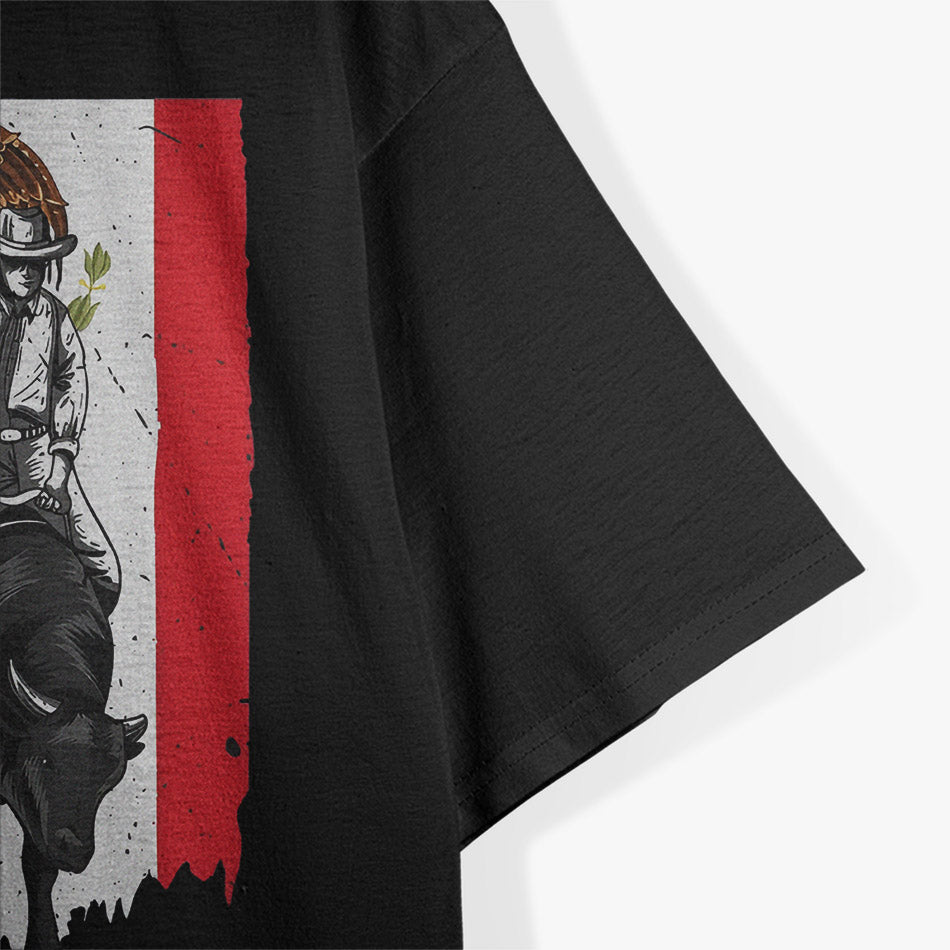 Distressed Mexican Flag Cowboy Western Pride Graphic T-Shirt