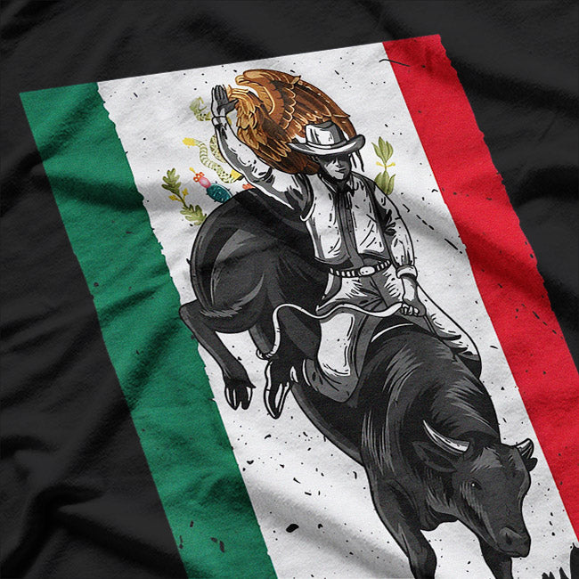 Distressed Mexican Flag Cowboy Western Pride Graphic T-Shirt