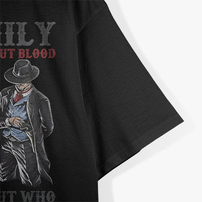 Family Over Blood – Heartfelt Quote Graphic T-Shirt