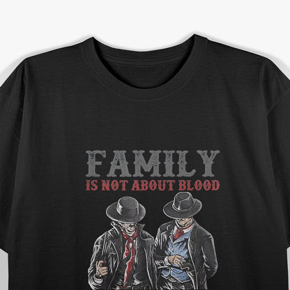 Family Over Blood – Heartfelt Quote Graphic T-Shirt