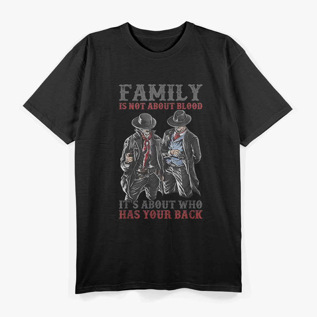 Family Over Blood – Heartfelt Quote Graphic T-Shirt