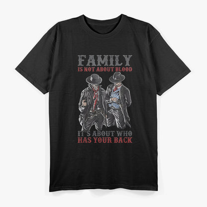Family Over Blood – Heartfelt Quote Graphic T-Shirt