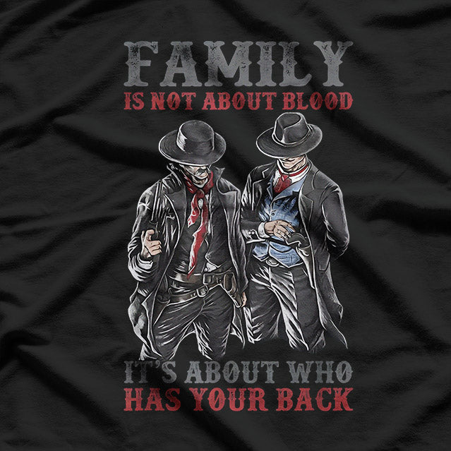 Family Over Blood – Heartfelt Quote Graphic T-Shirt