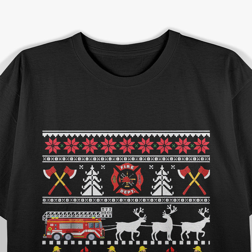Firefighter Ugly Christmas Sweater T-Shirt