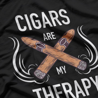 Cigars Are My Therapy Relaxing Smoker Humor T-Shirt