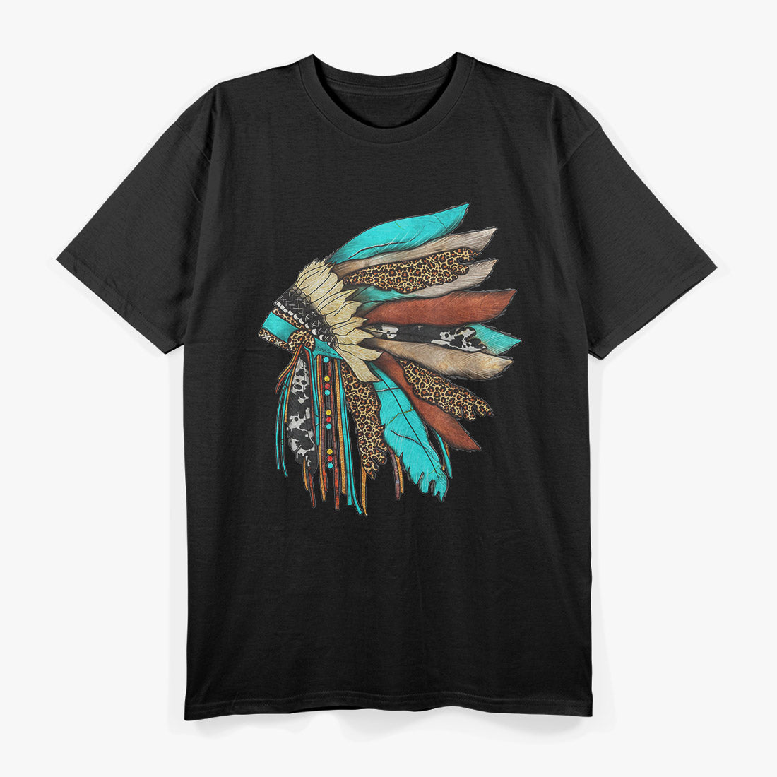 Indigenous Headdress Inspired Tribal Heritage Art T-Shirt