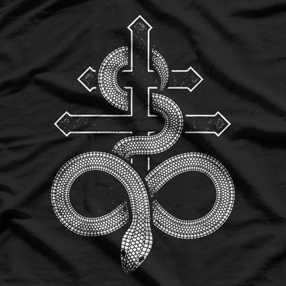 Satanics Snake Leviathan Cross Occult Symbol T-Shirt