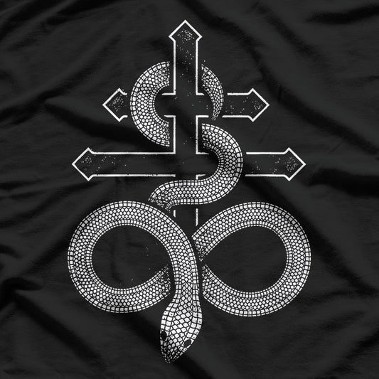 Satanics Snake Leviathan Cross Occult Symbol T-Shirt