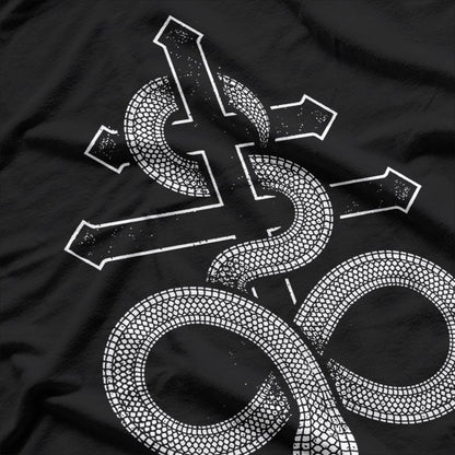 Satanics Snake Leviathan Cross Occult Symbol T-Shirt