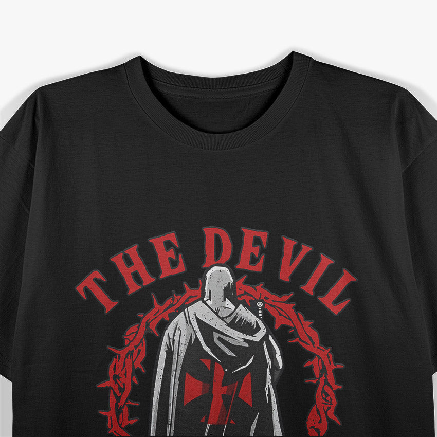 Templar Knight Crusader – Armor Costume Style with Bold Warrior Quote T-Shirt