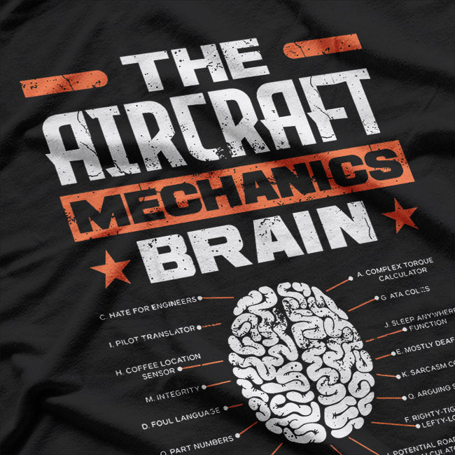 Aircraft Mechanic Brainpower Funny Aviation T-Shirt