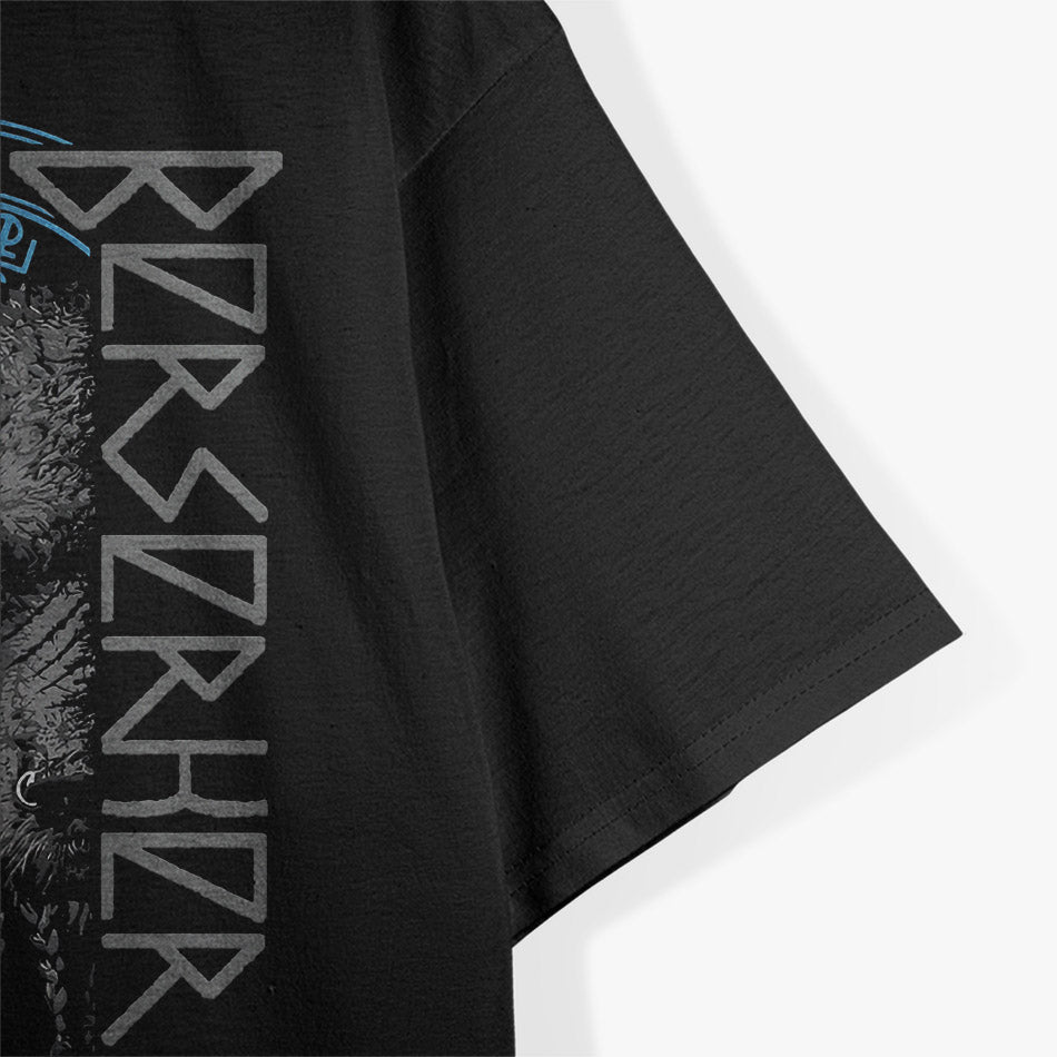 Fierce Bear Warrior Guided by Nordic Runes and Viking Spirit T-Shirt