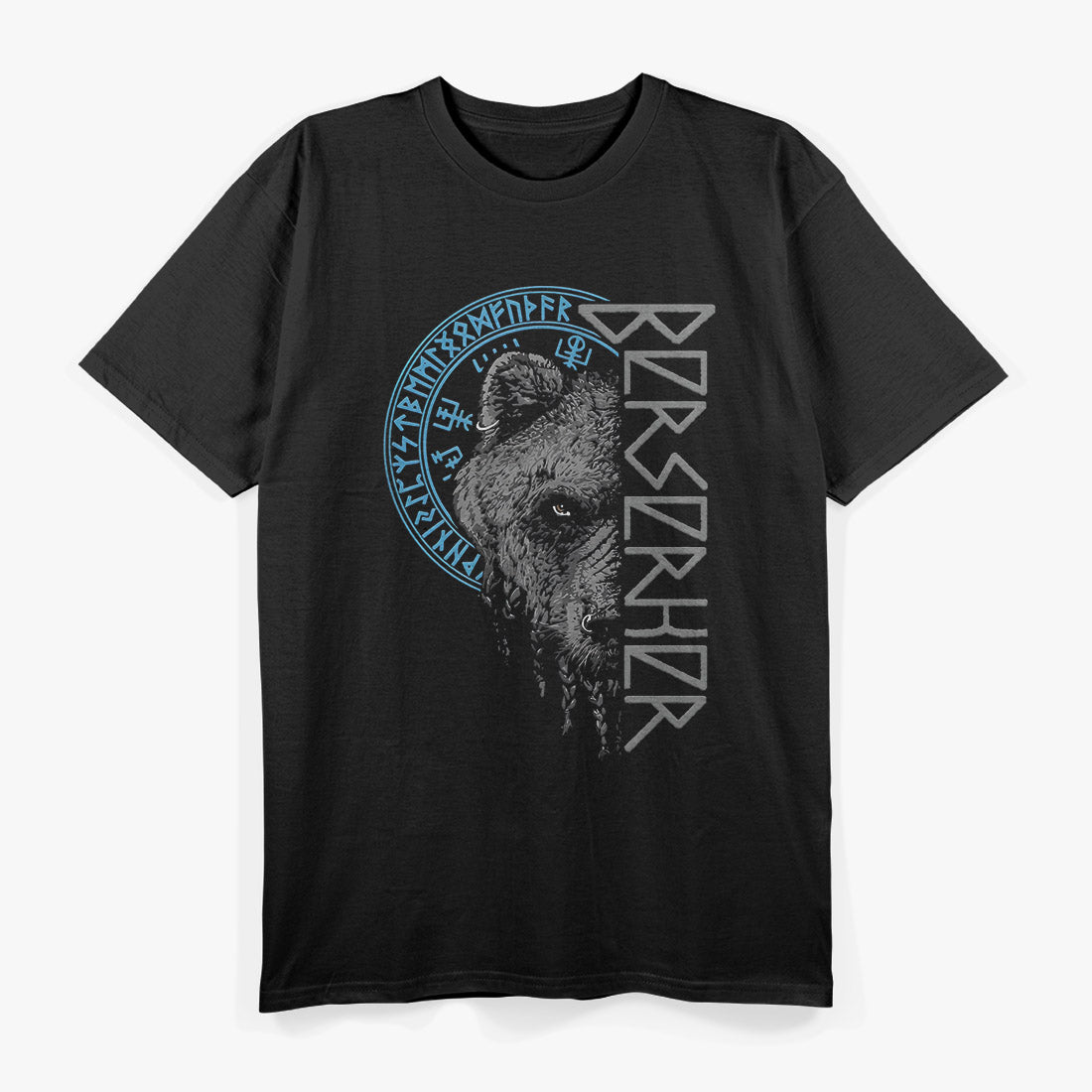Fierce Bear Warrior Guided by Nordic Runes and Viking Spirit T-Shirt