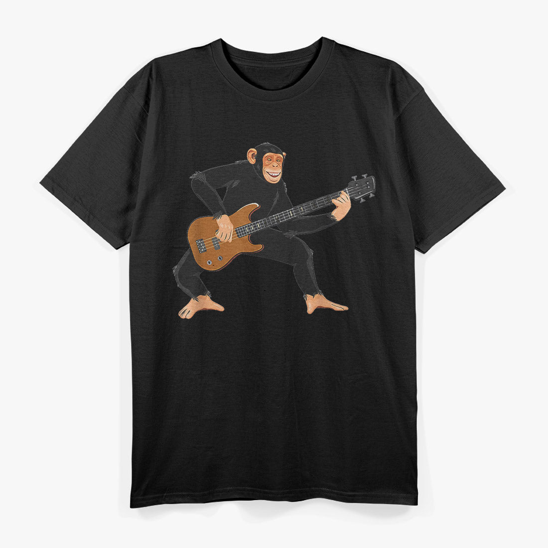 Chimp Playing Electric Bass - Funny Monkey Vibes T-Shirt