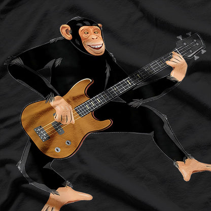 Chimp Playing Electric Bass - Funny Monkey Vibes T-Shirt