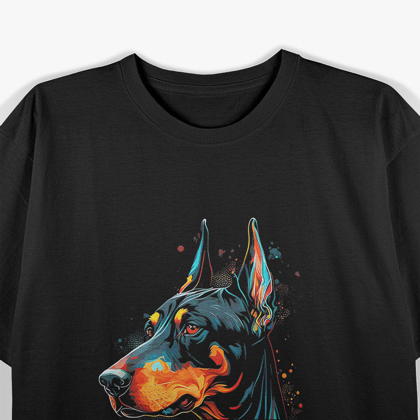 Colorful Doberman Pinscher – Vibrant Dog Lover Graphic T-Shirt
