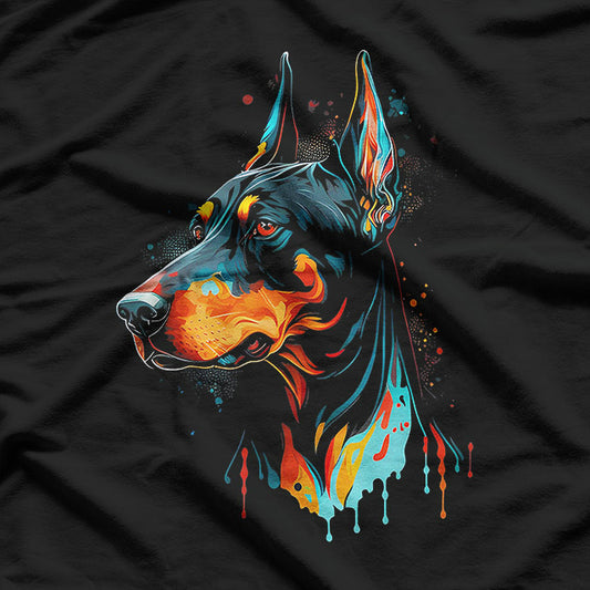 Colorful Doberman Pinscher – Vibrant Dog Lover Graphic T-Shirt