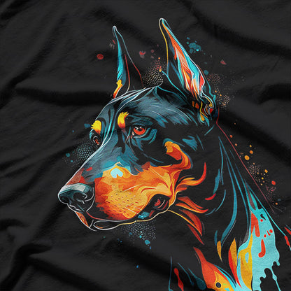 Colorful Doberman Pinscher – Vibrant Dog Lover Graphic T-Shirt