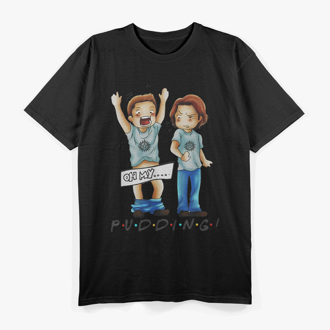 Supernatural Fan – Funny Pudding Dean Graphic Round Neck T-Shirt