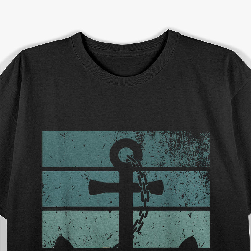 Papitän Papa Lustiges Retro Vatertag Geschenk T-Shirt