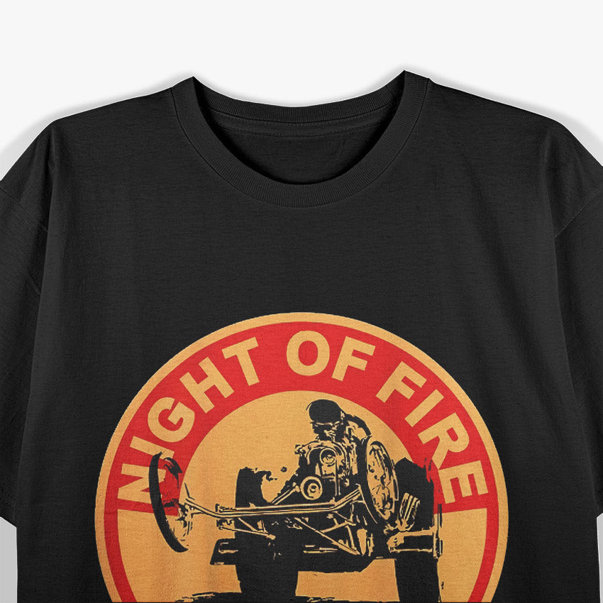 Retro Drag Racing Night of Fire Motorsport Graphic T-shirt