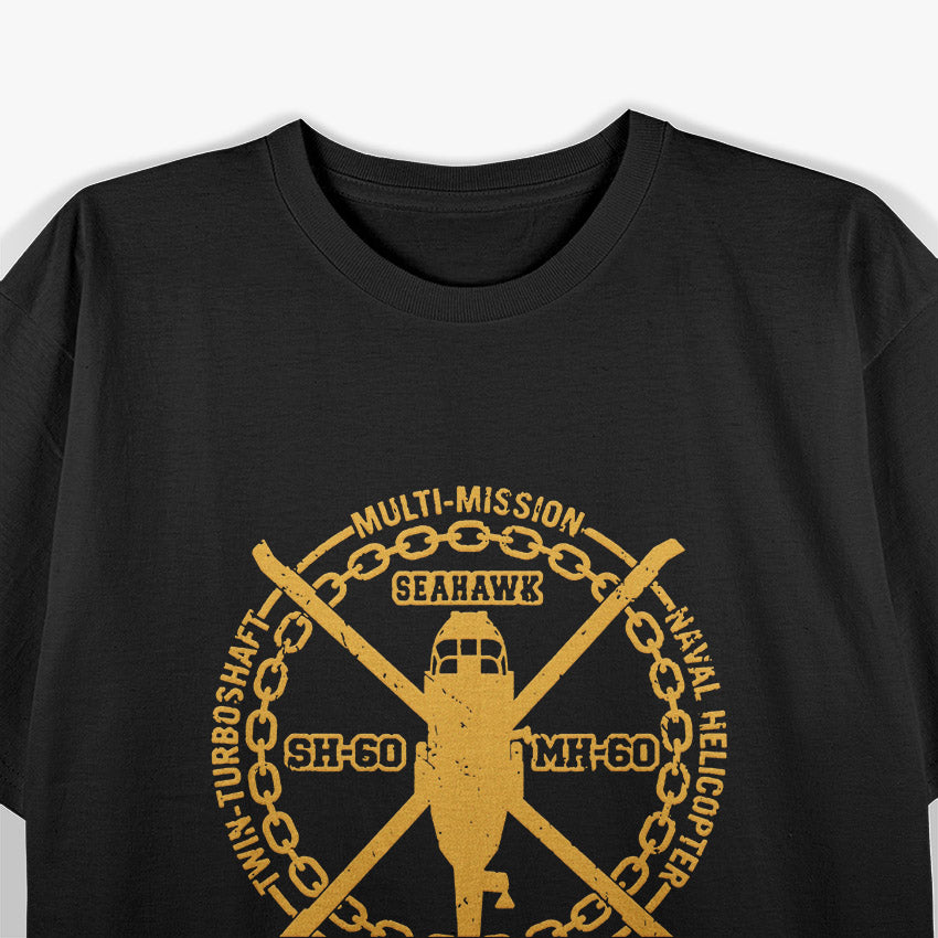 SH-60 Seahawk – Military Helicopter Retro Graphic T-Shirt