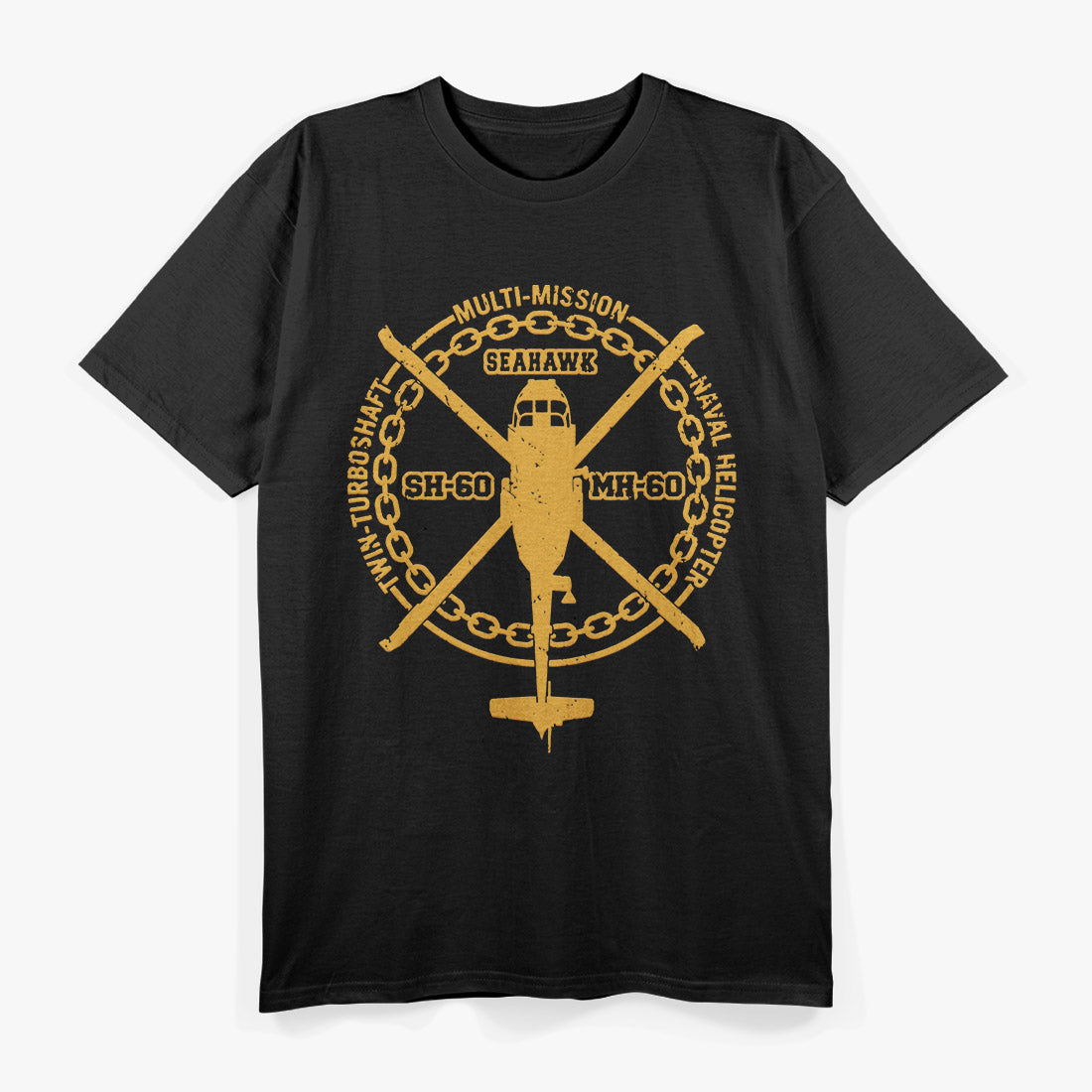 SH-60 Seahawk – Military Helicopter Retro Graphic T-Shirt