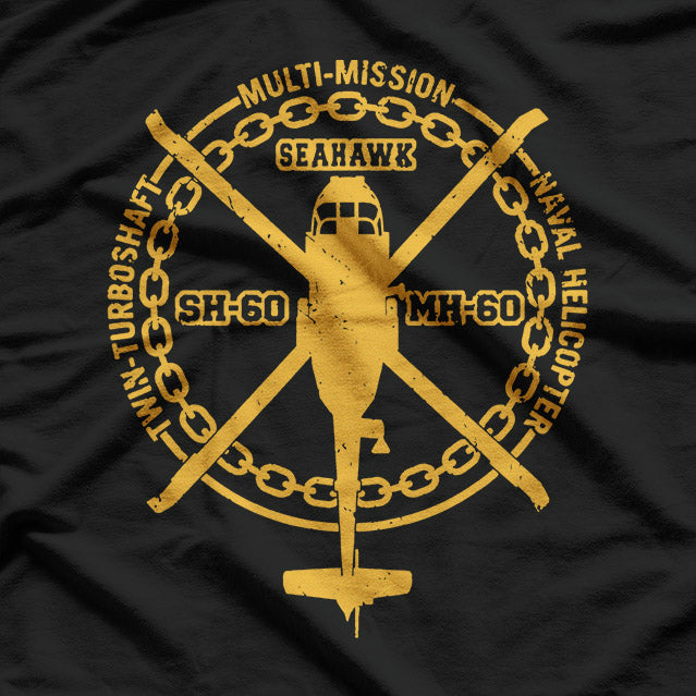 SH-60 Seahawk – Military Helicopter Retro Graphic T-Shirt