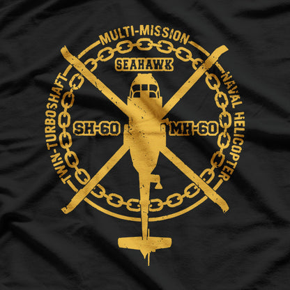 SH-60 Seahawk – Military Helicopter Retro Graphic T-Shirt