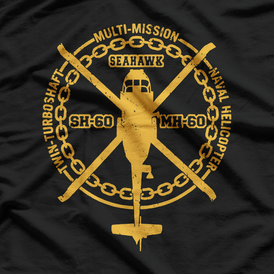 SH-60 Seahawk – Military Helicopter Retro Graphic T-Shirt