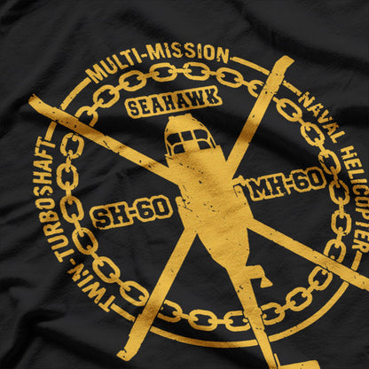 SH-60 Seahawk – Military Helicopter Retro Graphic T-Shirt